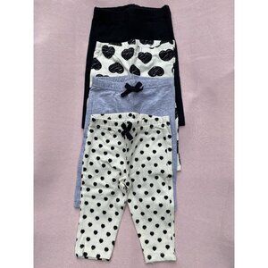 Touched by Nature Organic Cotton Elastic Waist Leggings Girls 0-3 Months 4 Packs